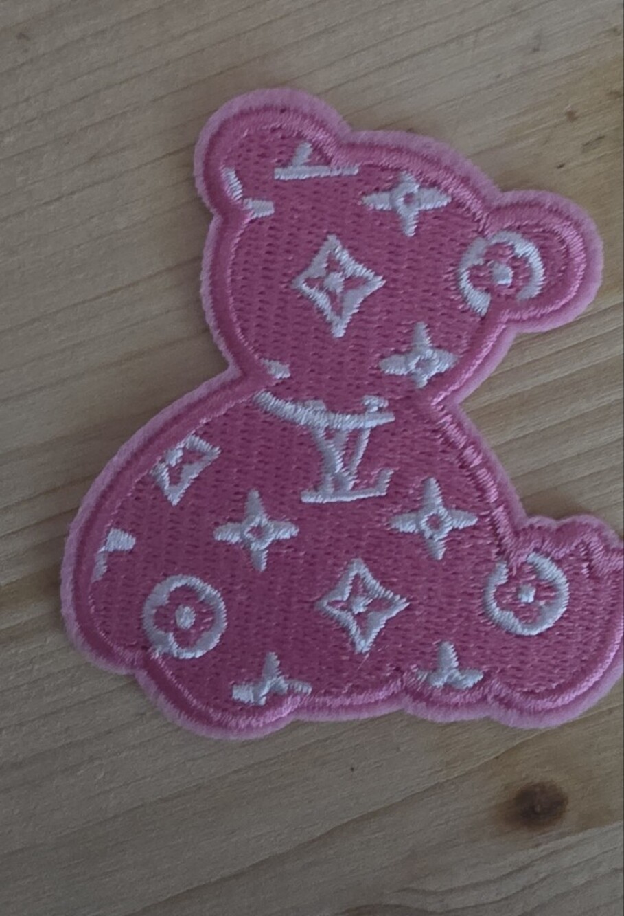 Pink Teddy Bear Applique Patch